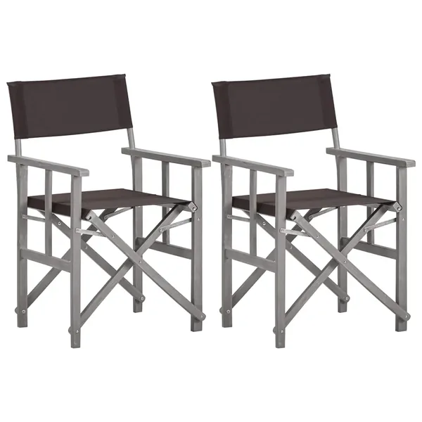 Chaises de metteur en scène lot de 2 Bois massif d'acacia