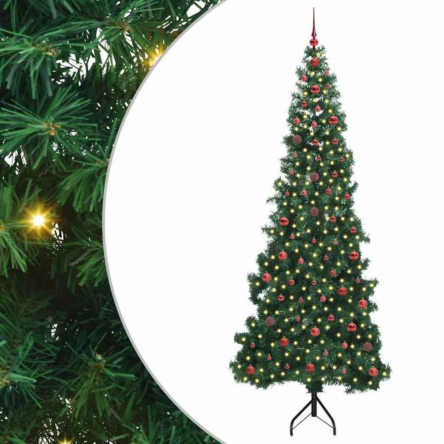 Arbre de Noël artificiel d'angle Vert 240 cm PVC et métal - 2