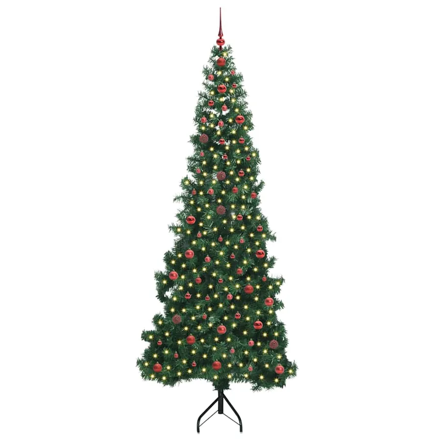 Arbre de Noël artificiel d'angle Vert 240 cm PVC et métal - 3