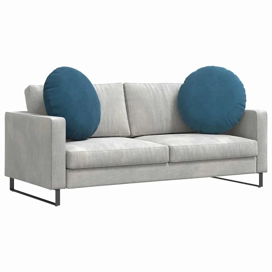 Coussins de siège 2 pcs Bleu Ø60 x 21 cm Velours - 3