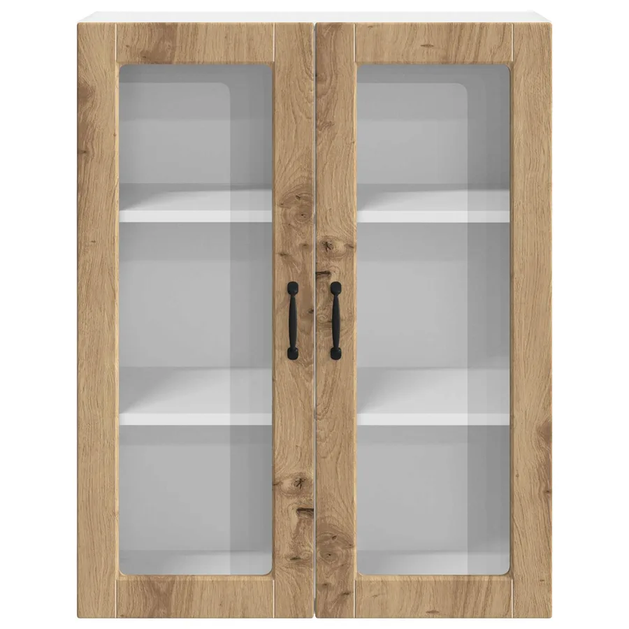 Cabinet en verre mural LUCCA Chêne artisanal 80 x 31 x 100 cm - 6