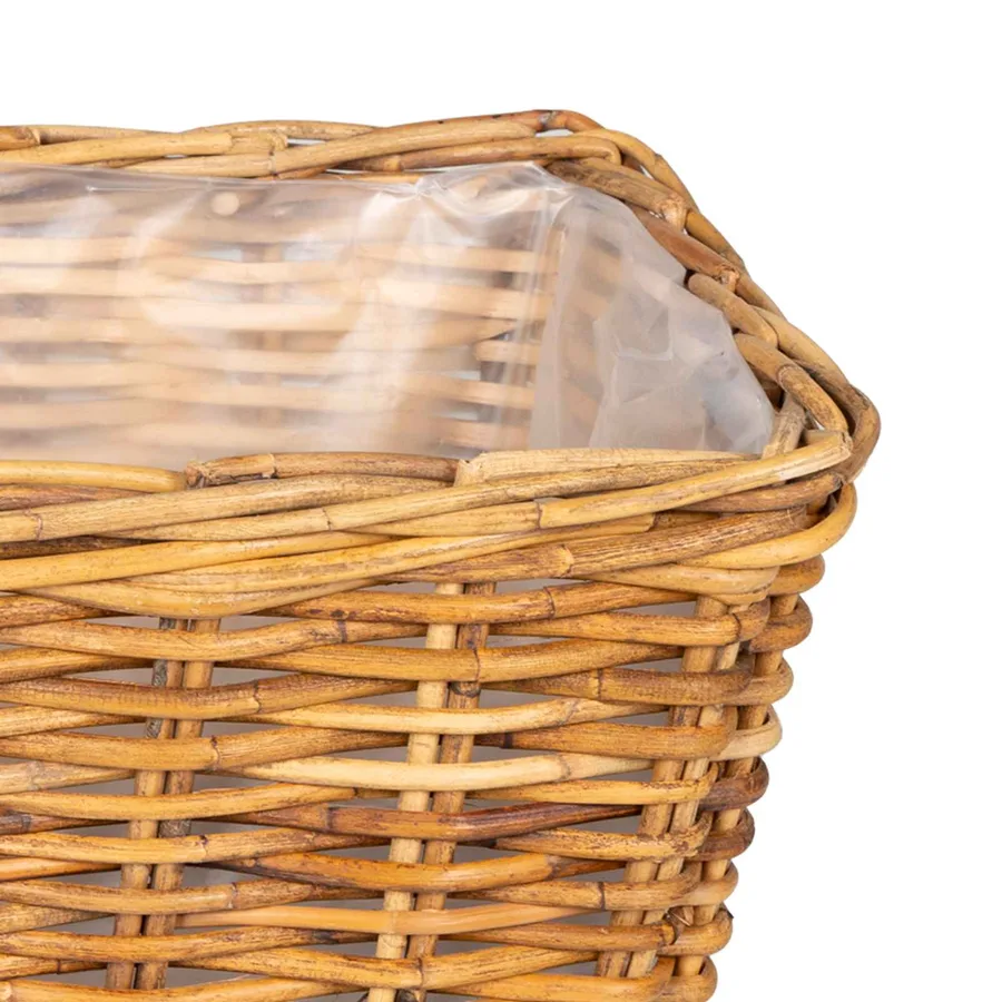 Panier de plantation 3 pc Brun Naturel Rattan Kubu - 7
