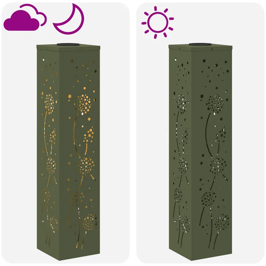 Lumière de chemin LED solaire 2 pcs Blanc chaud 18 x 18 x 80 cm - 13
