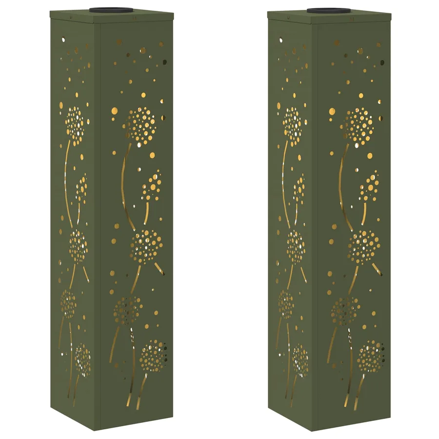 Lumière de chemin LED solaire 2 pcs Blanc chaud 18 x 18 x 80 cm - 2