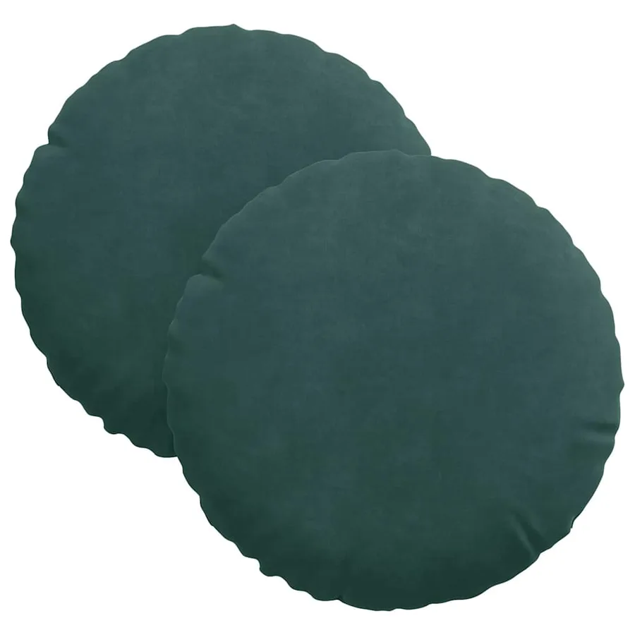 Coussins de siège 2 pcs Vert foncé Ø30 x 13 cm Velours - 2
