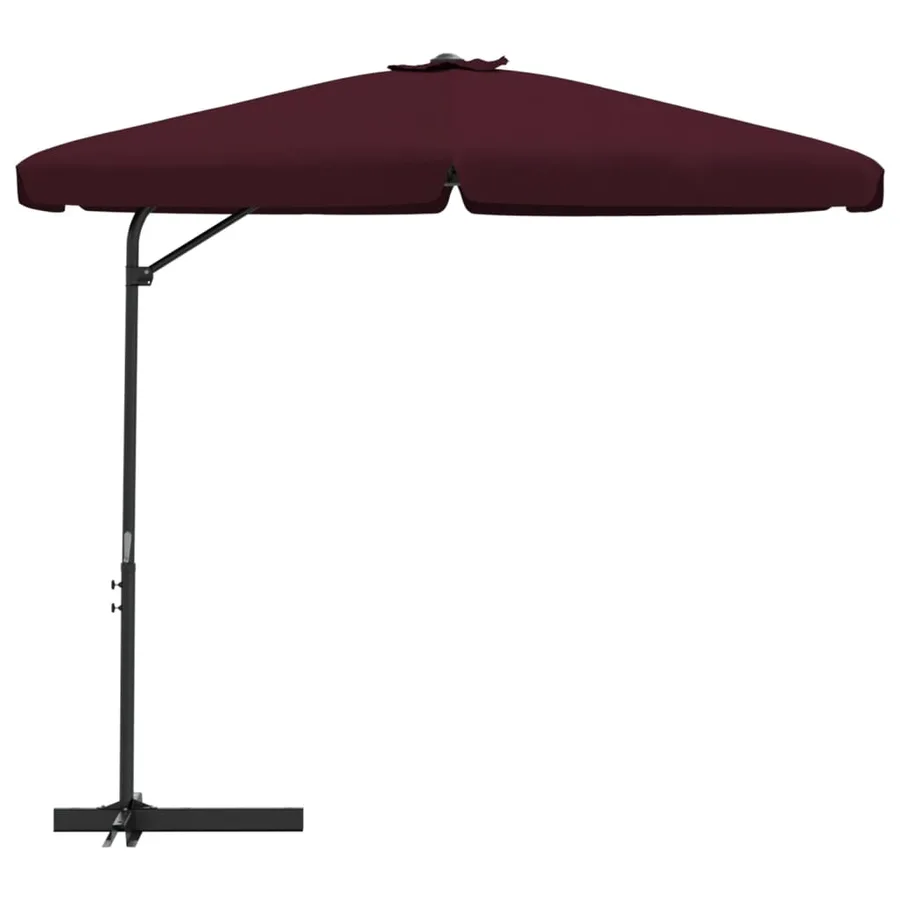 Parasol de jardin avec mât en acier 300 cm Rouge bordeaux - 3
