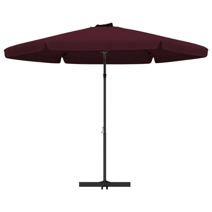 Parasol de jardin avec mât en acier 300 cm Rouge bordeaux - 4