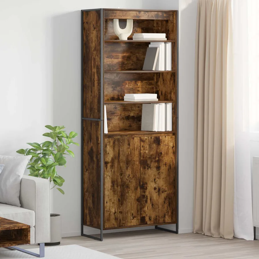 Armoires Hautes Chêne Fumé 79 x 36 x 200 cm Bois d'ingénierie