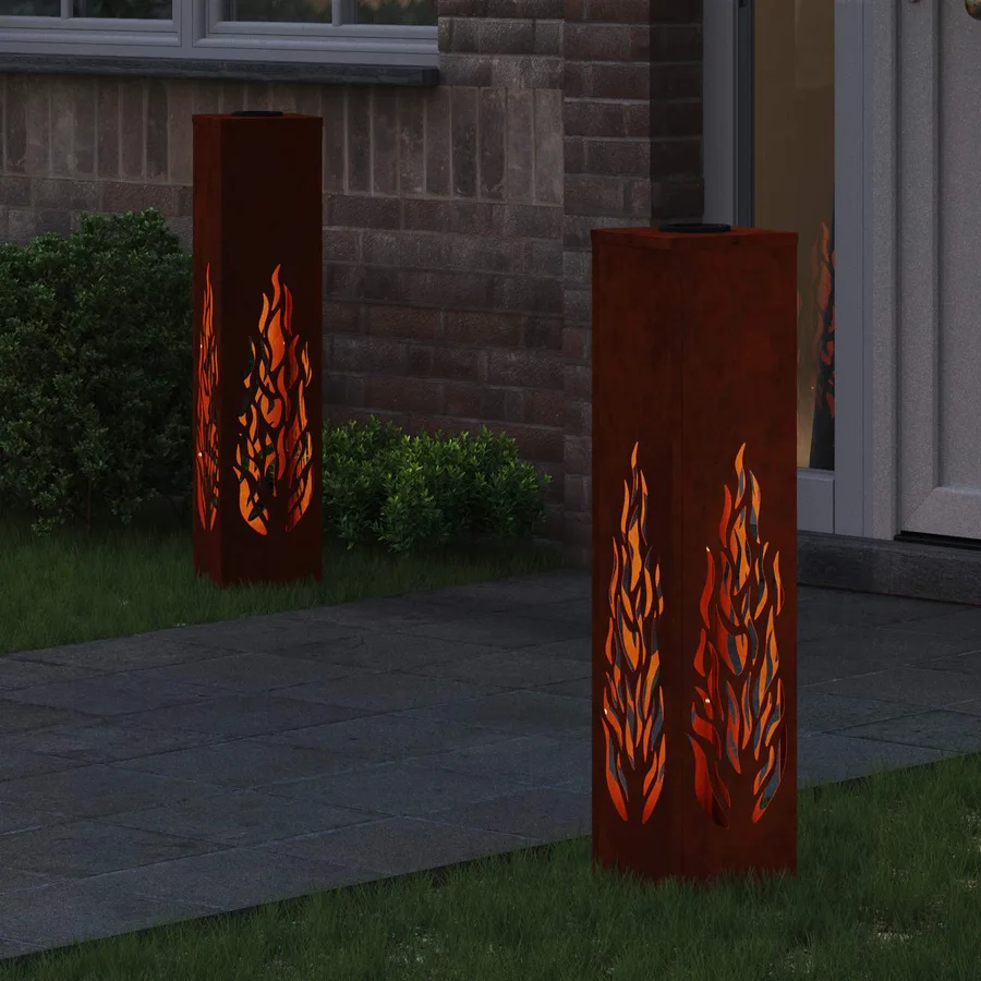 Lumière de chemin LED solaire 2 pcs Blanc chaud 18 x 18 x 80 cm - 3