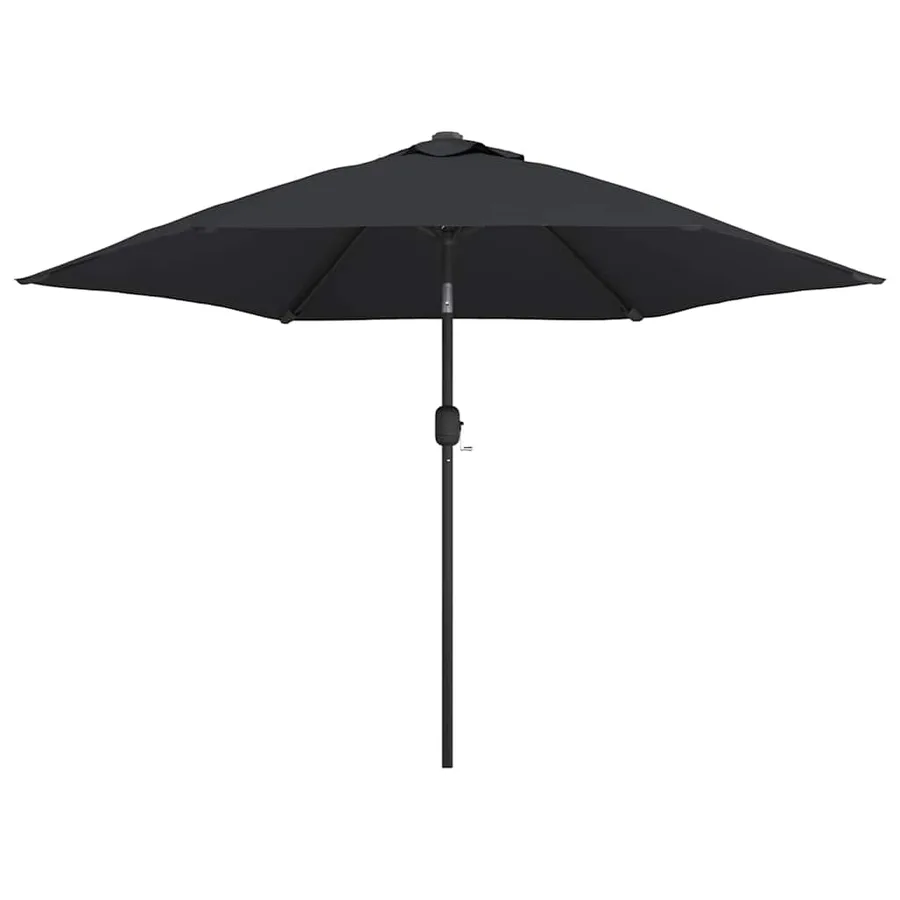 Parasol d'extérieur avec lumières LED et mât en acier Noir - 2