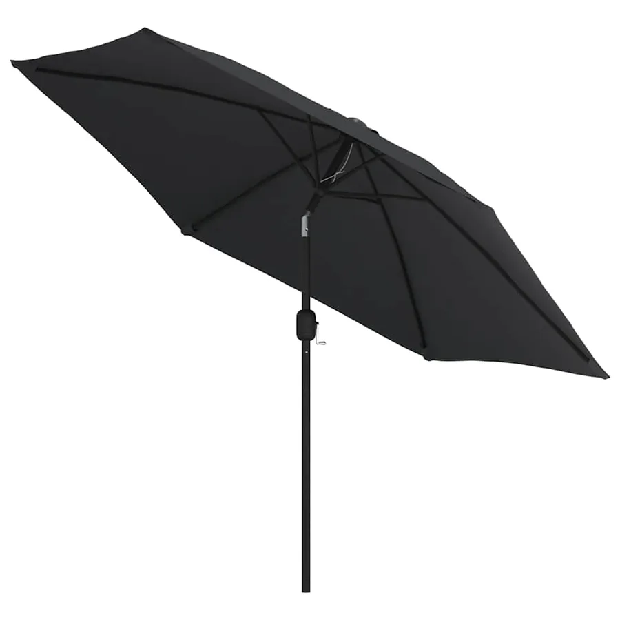 Parasol d'extérieur avec lumières LED et mât en acier Noir - 4