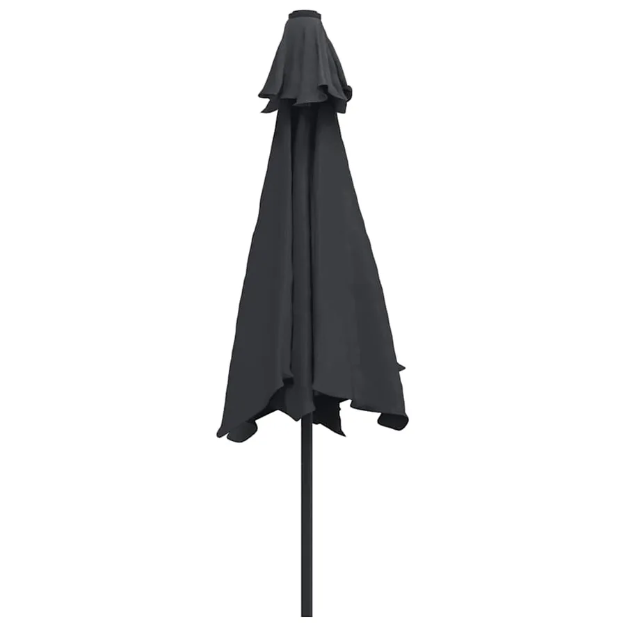 Parasol d'extérieur avec lumières LED et mât en acier Noir - 6