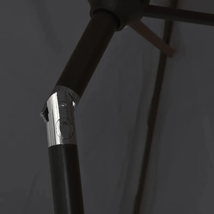 Parasol d'extérieur avec lumières LED et mât en acier Noir - 8