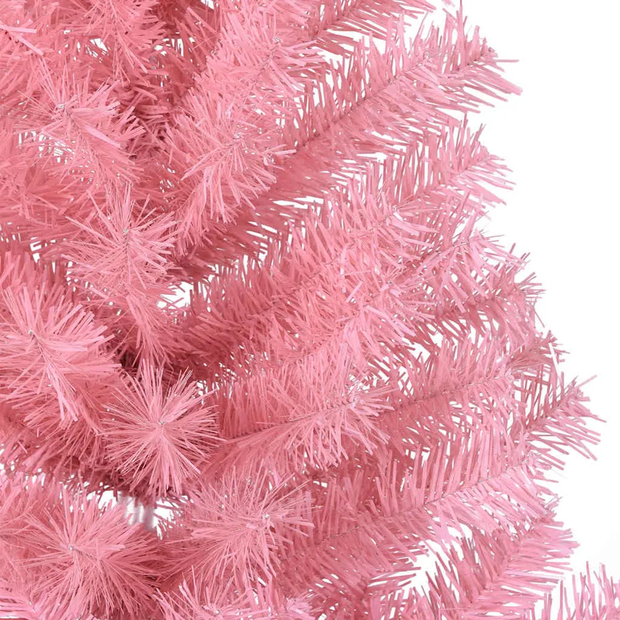 Sapin de Noël artificiel pré-éclairé Rose 150 cm PVC - 15
