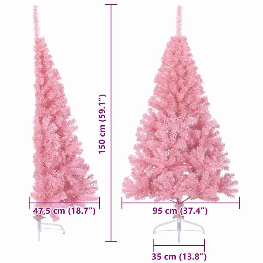 Sapin de Noël artificiel pré-éclairé Rose 150 cm PVC - 20