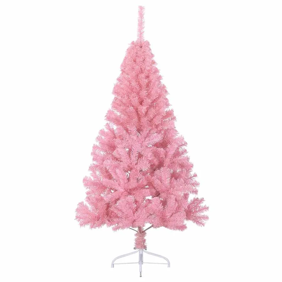 Sapin de Noël artificiel pré-éclairé Rose 150 cm PVC - 6