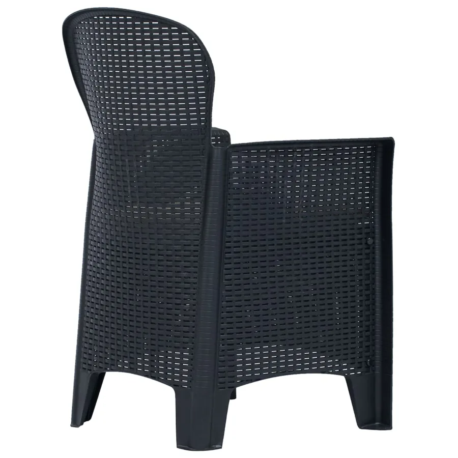 Chaises de jardin lot de 2 avec coussin Anthracite Plastique - 3