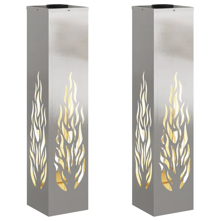 Lumière de chemin LED solaire 2 pcs Blanc chaud 18 x 18 x 80 cm - 2
