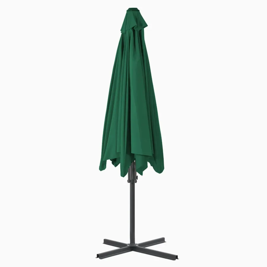 Parasol d'extérieur avec mât en acier 300 cm Vert - 4