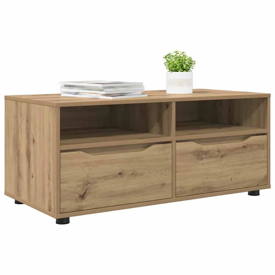 Meuble TV 100 x 48 x 43 cm Chêne artisanal Bois d'ingénierie - 3