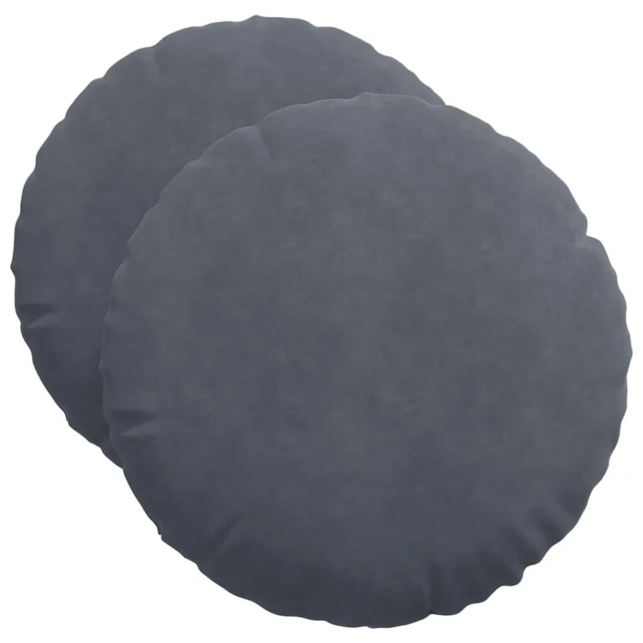 Coussins de siège 2 pcs Gris foncé Ø50 x 19 cm Velours - 2