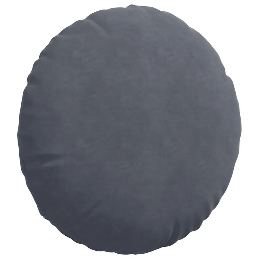 Coussins de siège 2 pcs Gris foncé Ø50 x 19 cm Velours - 5