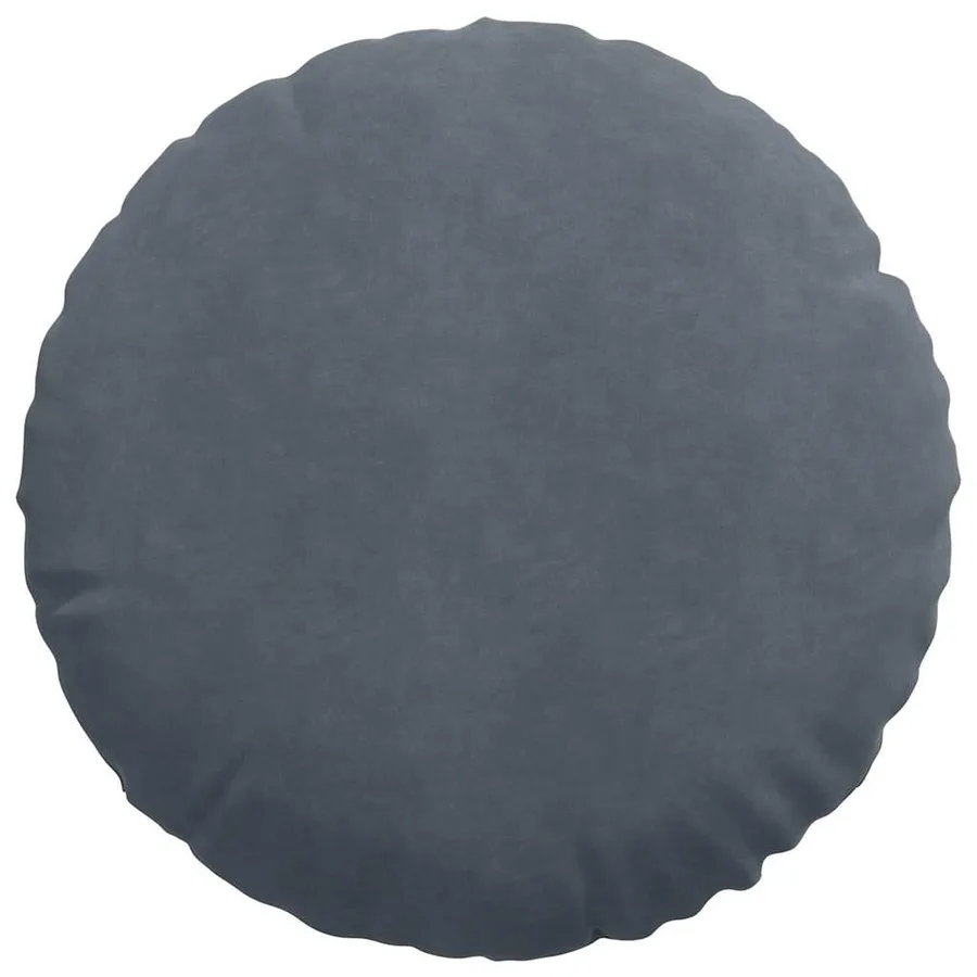 Coussins de siège 2 pcs Gris foncé Ø50 x 19 cm Velours - 6