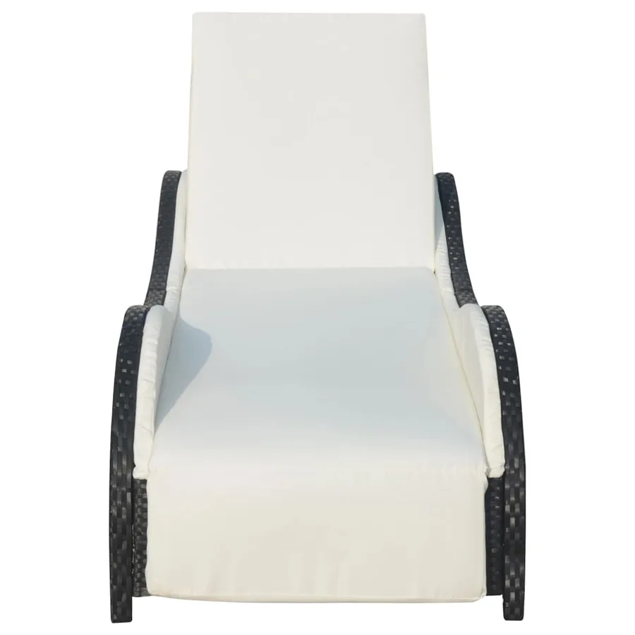 Chaise longue avec coussin Résine tressée Marron - 3
