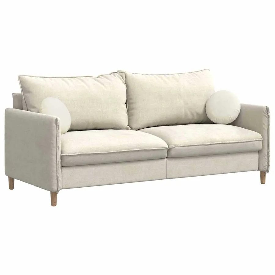 Coussins de siège 2 pcs Crème Ø30 x 13 cm Velours - 3