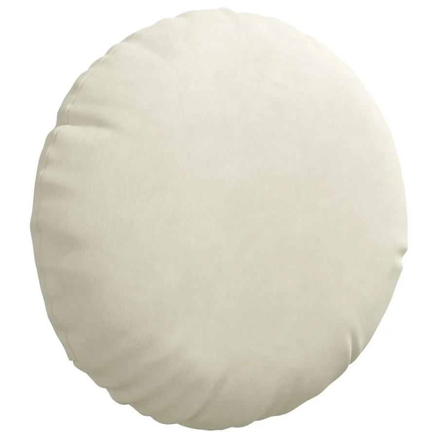 Coussins de siège 2 pcs Crème Ø30 x 13 cm Velours - 5