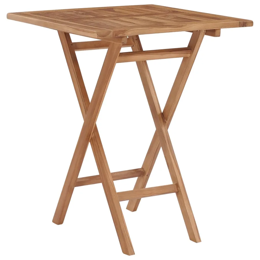 Table pliable de jardin 60x60x75 cm Bois de teck solide - 3