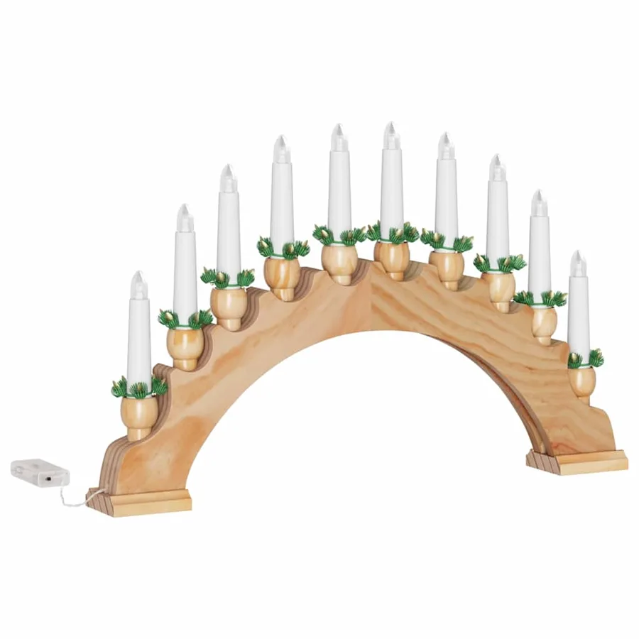 Arche de Bougies de Noël avec 10 Bougies LED Marron - 4