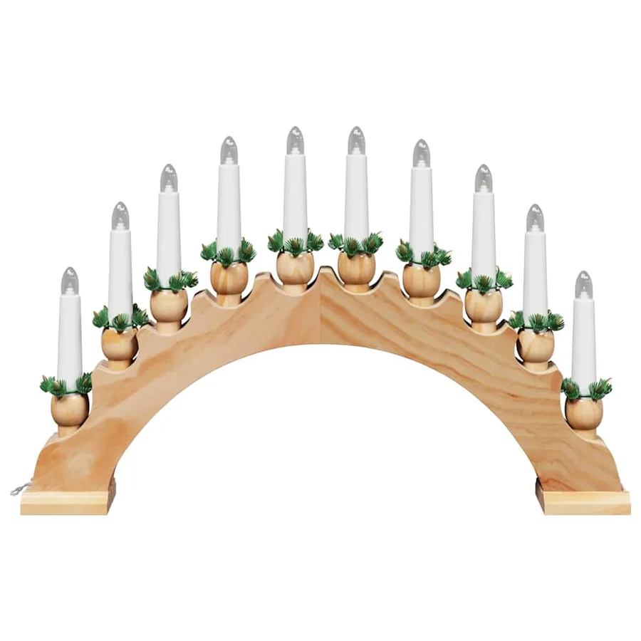 Arche de Bougies de Noël avec 10 Bougies LED Marron - 6