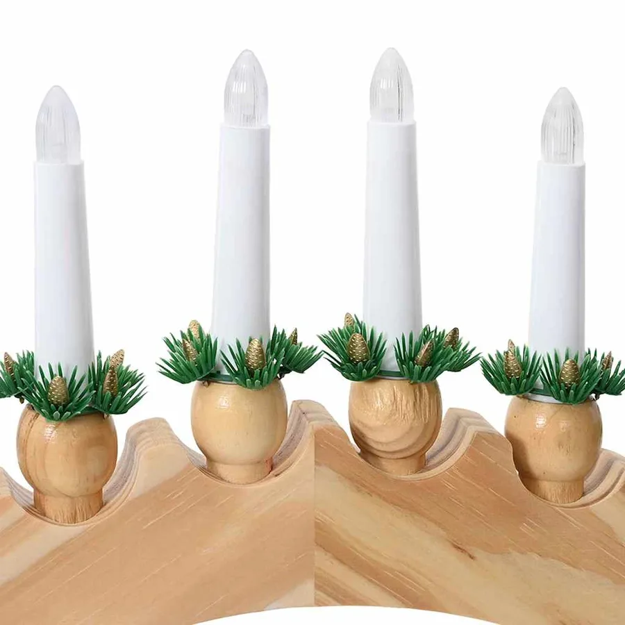 Arche de Bougies de Noël avec 10 Bougies LED Marron - 9