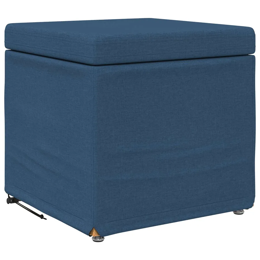 Tabouret Bleu 41 x 41 x 40 cm Tissu et bois stratifié - 2