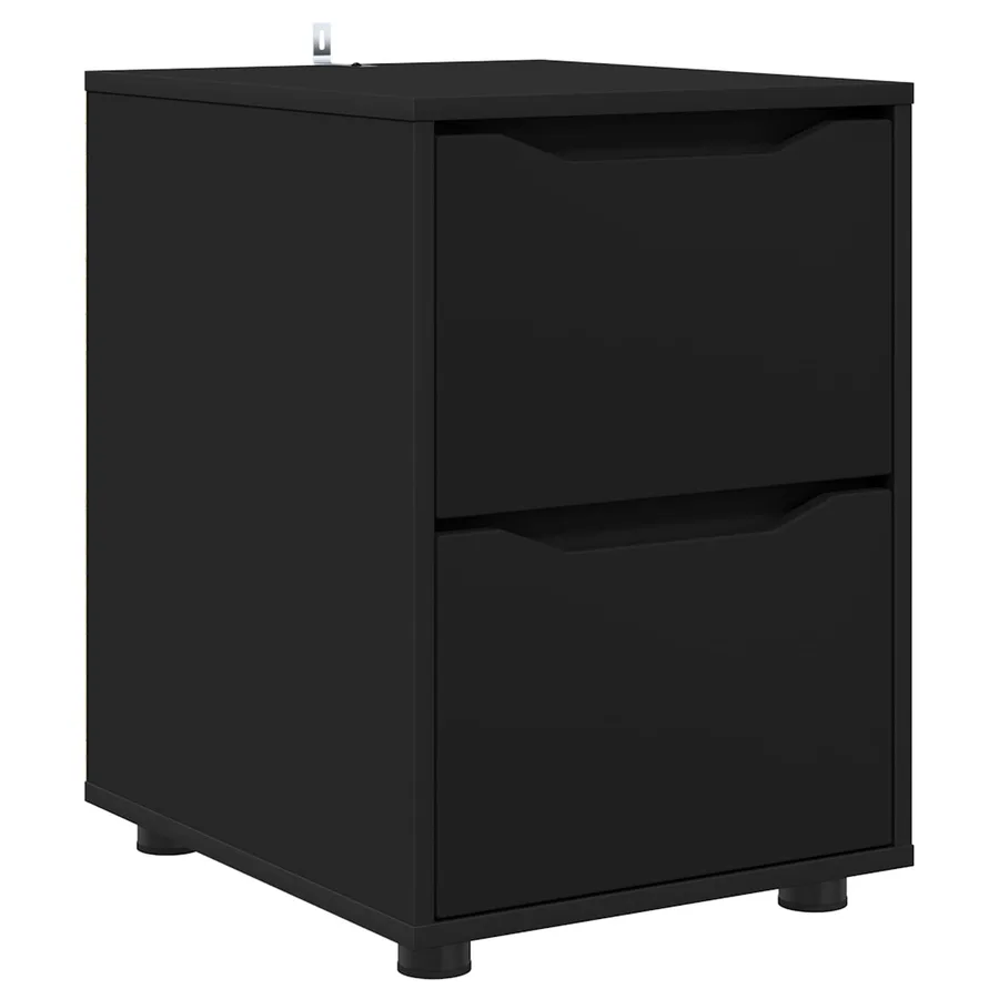 Armoire de rangement Noir 40 x 48 x 57 cm Bois d'ingénierie - 2