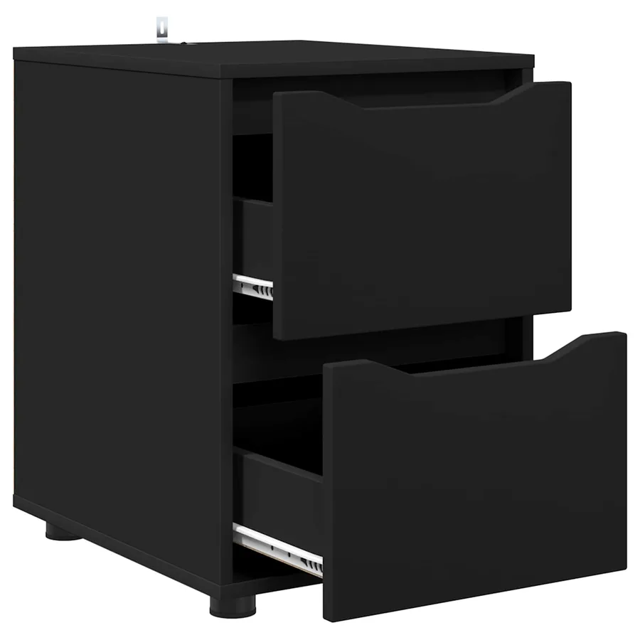 Armoire de rangement Noir 40 x 48 x 57 cm Bois d'ingénierie - 5
