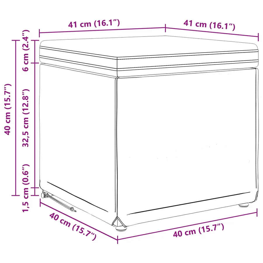Tabouret Gris Cuir Synthétique et Bois Composite - 8