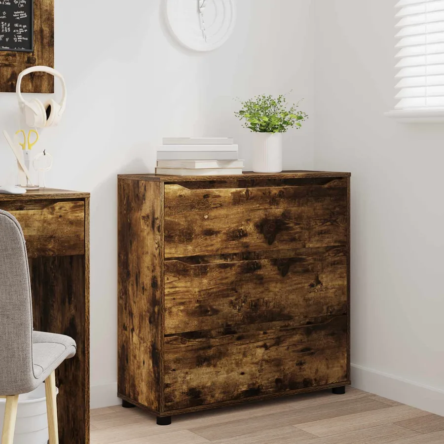 Armoire de rangement Chêne fumé 80 x 31 x 81 cm - 5