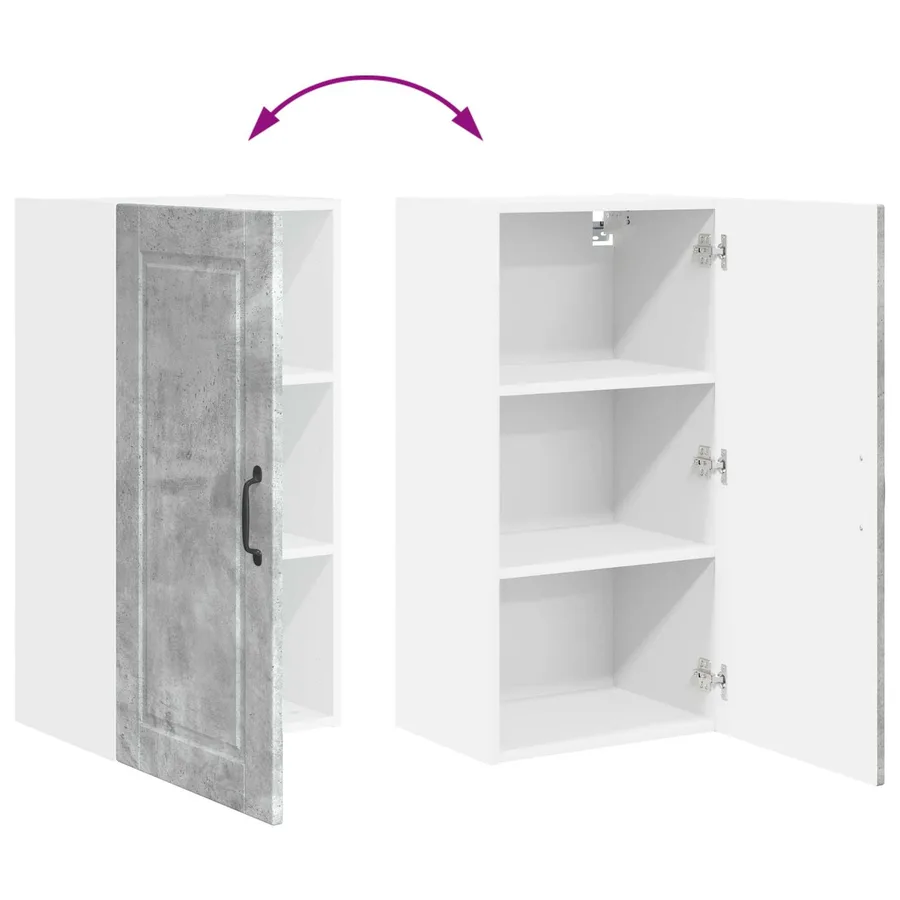 Meuble mural PORTO Gris béton 40 x 31 x 80 cm Bois d'ingénierie - 11