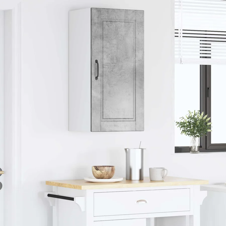 Meuble mural PORTO Gris béton 40 x 31 x 80 cm Bois d'ingénierie - 4
