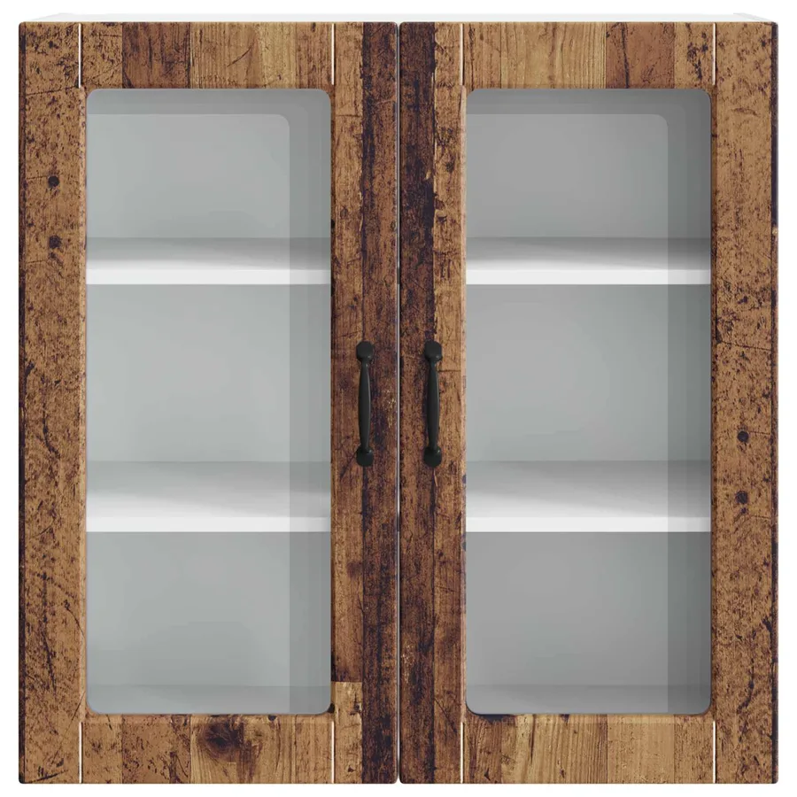 Cabinet en verre mural PORTO Bois ancien 80 x 31 x 80 cm - 6