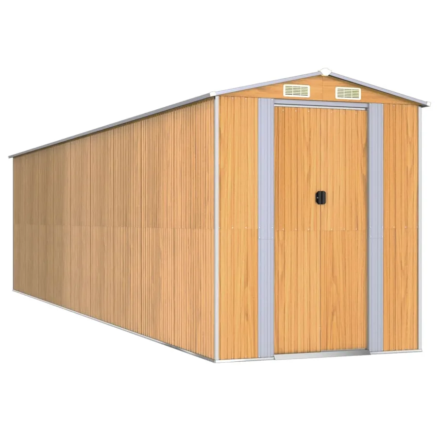 Abri de jardin Marron clair 192x772x223 cm Acier galvanisé - 2