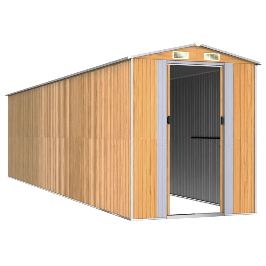Abri de jardin Marron clair 192x772x223 cm Acier galvanisé - 3