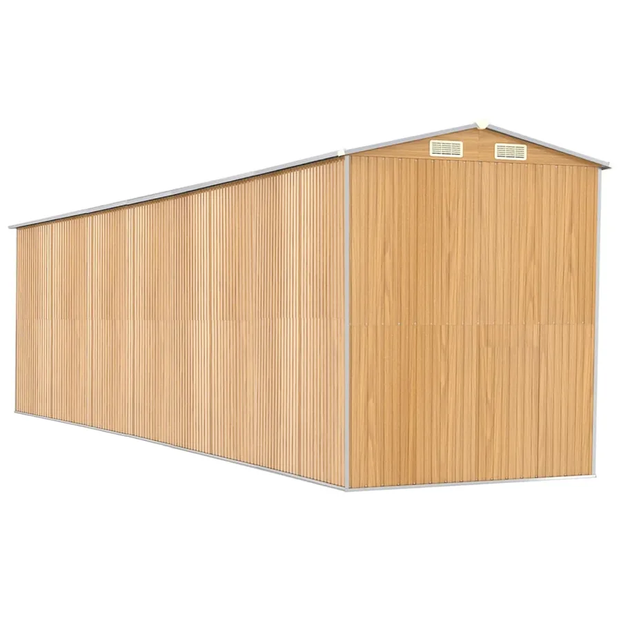 Abri de jardin Marron clair 192x772x223 cm Acier galvanisé - 6