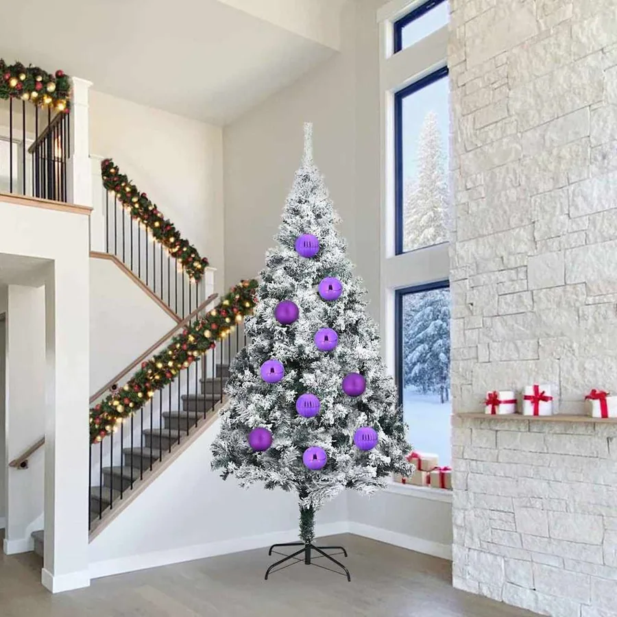 Ensemble de Boules de Noël XXL 4 pcs Lilas Ø 20 cm Plastique