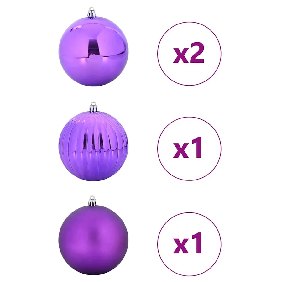 Ensemble de Boules de Noël XXL 4 pcs Lilas Ø 20 cm Plastique - 3