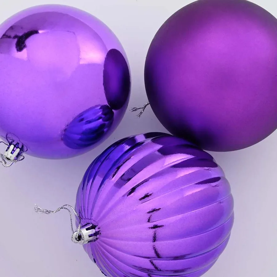 Ensemble de Boules de Noël XXL 4 pcs Lilas Ø 20 cm Plastique - 4