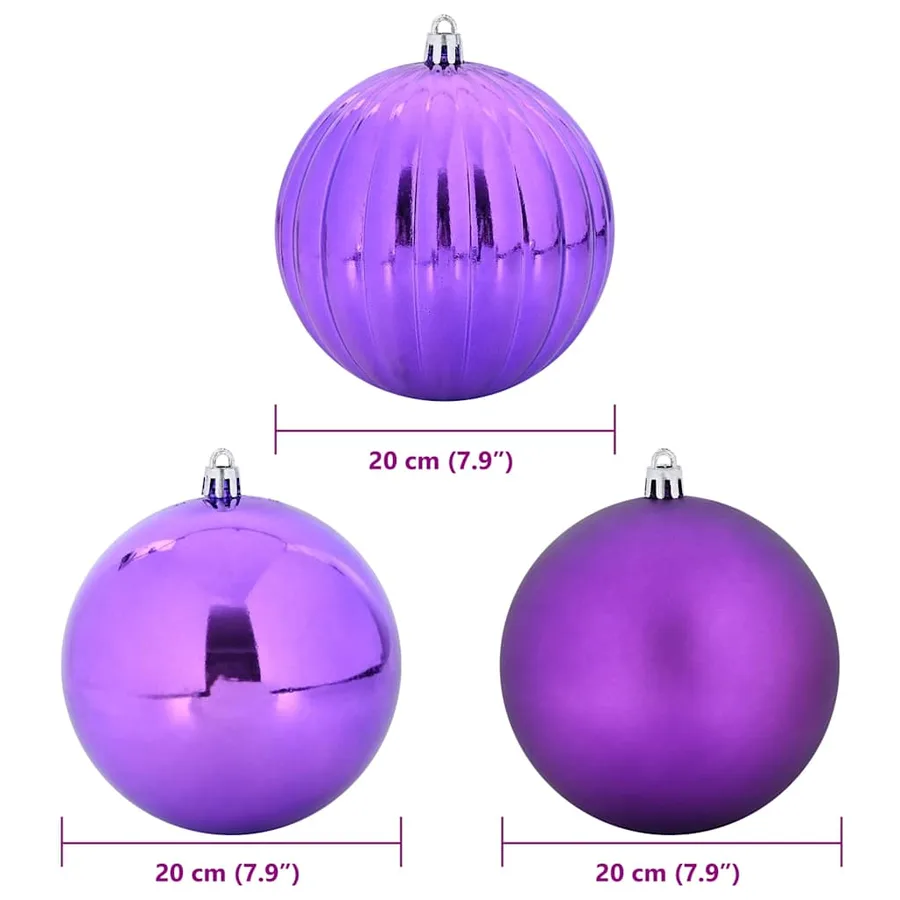 Ensemble de Boules de Noël XXL 4 pcs Lilas Ø 20 cm Plastique - 5