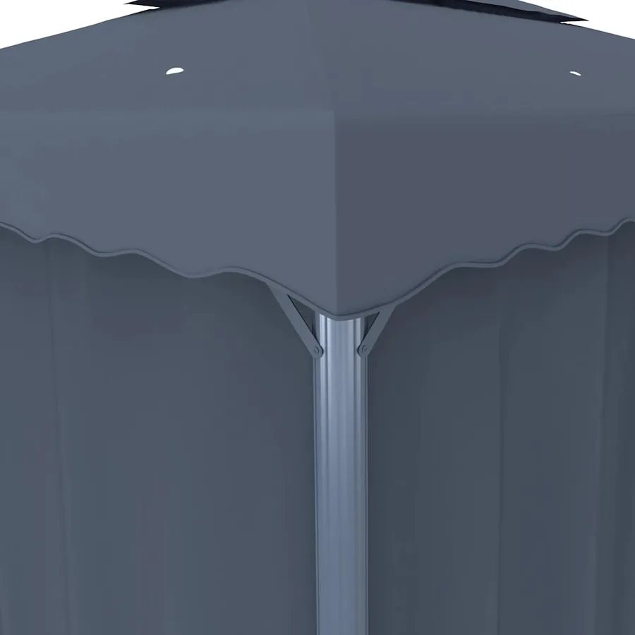 Tonnelle avec rideau 4x3 m Anthracite Aluminium - 6
